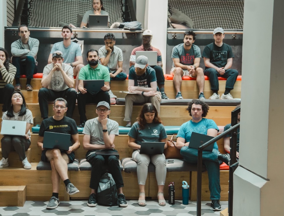 Gauntlet fellows in collaborative discussion